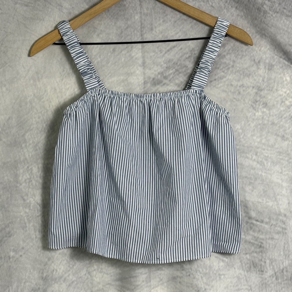 Abercrombie & Fitch Tank Top Sz XS Blue White Striped coquette Cottagecore